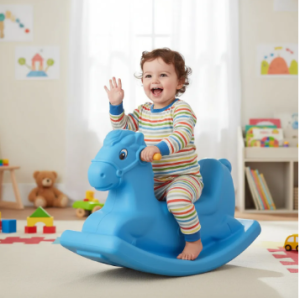 CAVALINHO GANGORRA HUPPA HUPPA AZUL BRINQUEDO JARDIM PLAYGROUND CAVALO UPA UPA HOMEPLAY